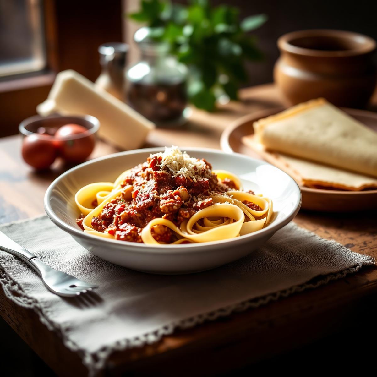 Hausgemachte Pasta mit Ragù im Ristorante Rialto in Greifswald